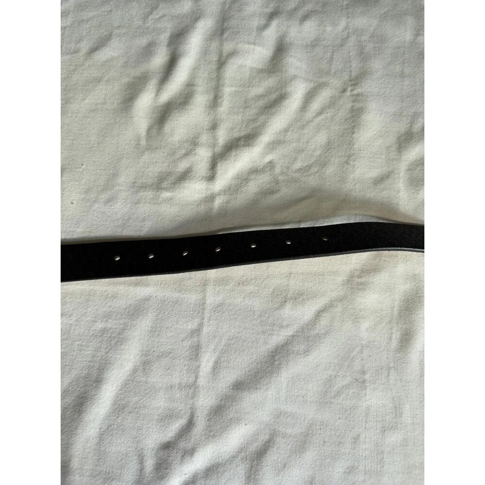 Michael Kors Mens MK Logo Belt Black Grey Buckle Synthetic Size L